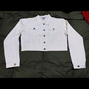 White Cropped Jean Jacket